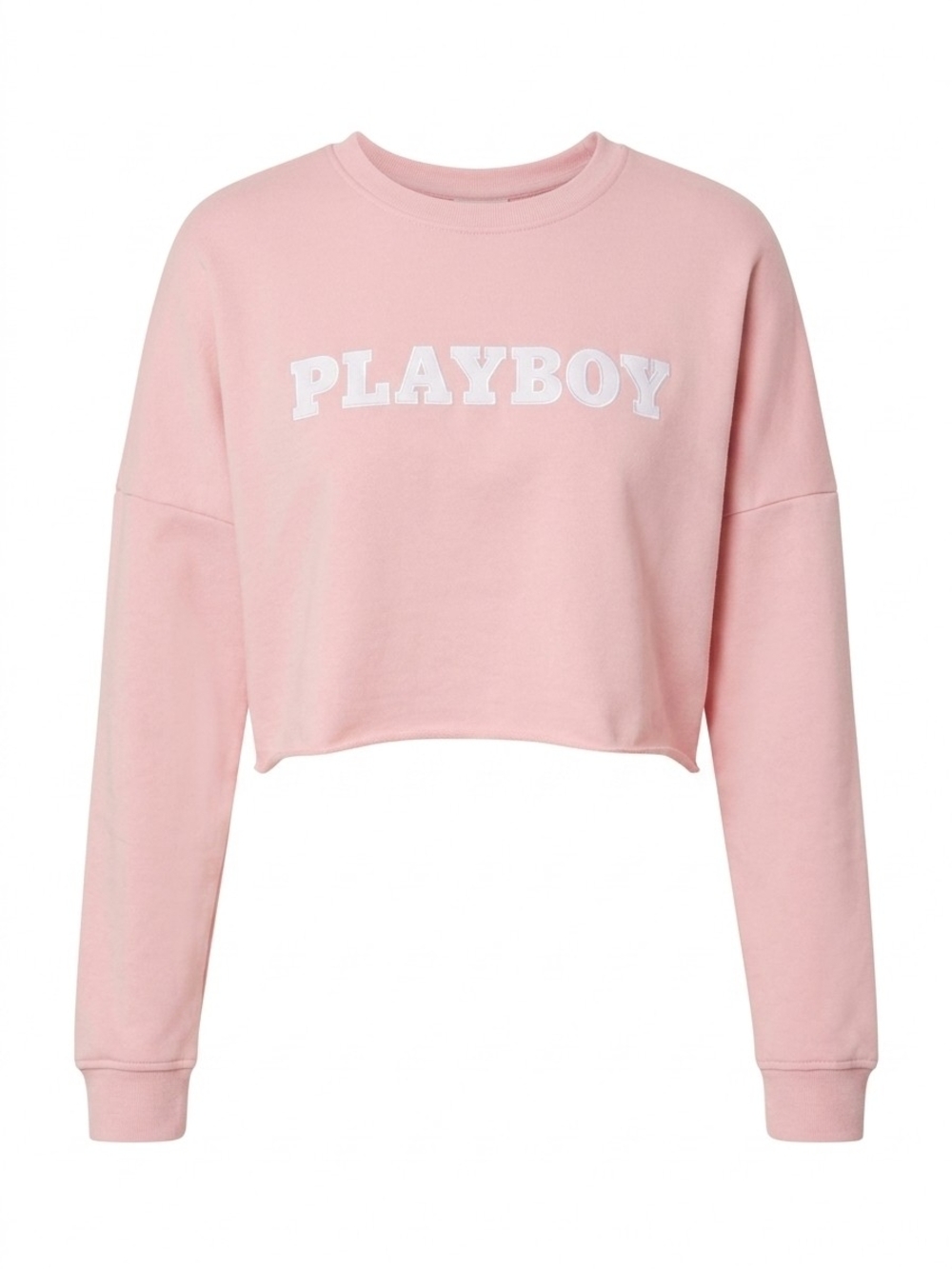 PLAYBOY Light Pink Cropped Crewneck Sweatshirt